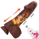 8.85in 3in1 Intelligent Heating Thrusting Vibrating Auto Ebony Dildo