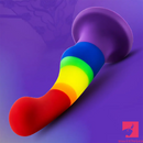 5.83in Unisex Silicone Soft Rainbow Dildo Adult Toy For Gay LGBT