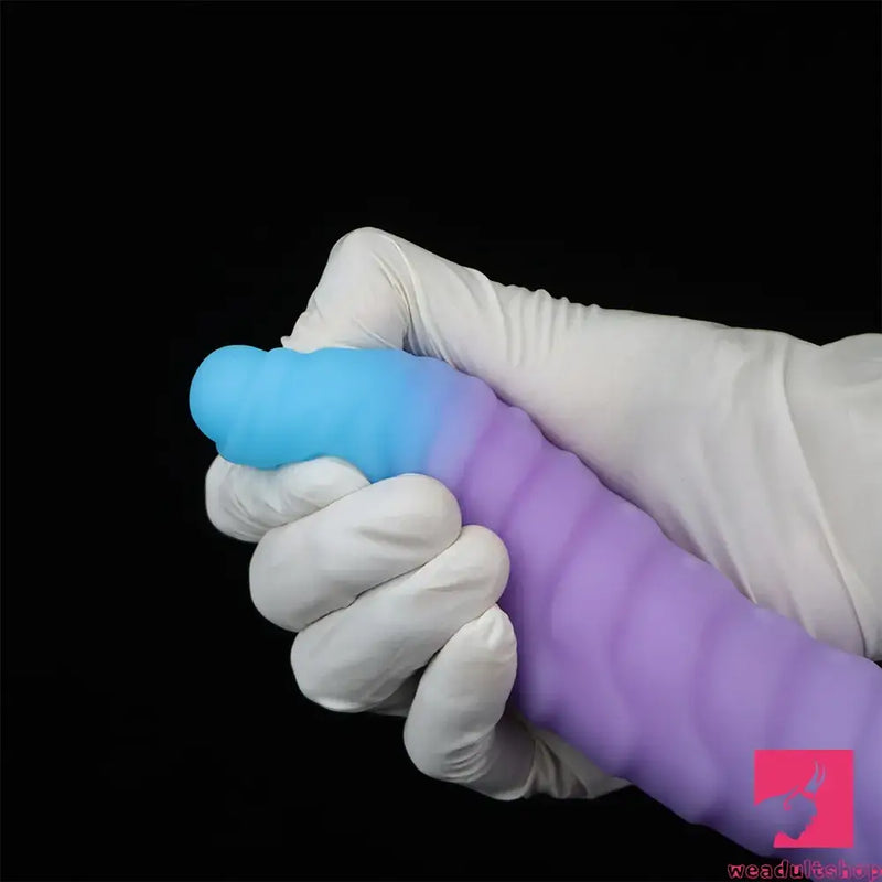 8.15in 9.06in Mixed Color Silicone Gradient Big Soft Odd Dildo Adult Toy