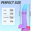 8.15in 9.06in Mixed Color Silicone Gradient Big Soft Odd Dildo Adult Toy