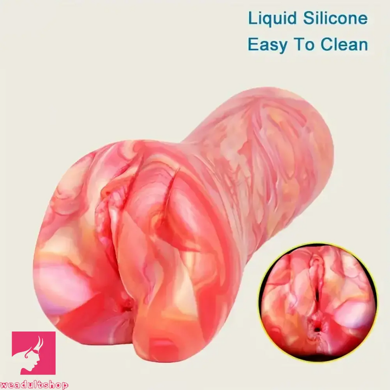 Silicone Dual Channel Animal Pussy Masturbation Toy For Penis