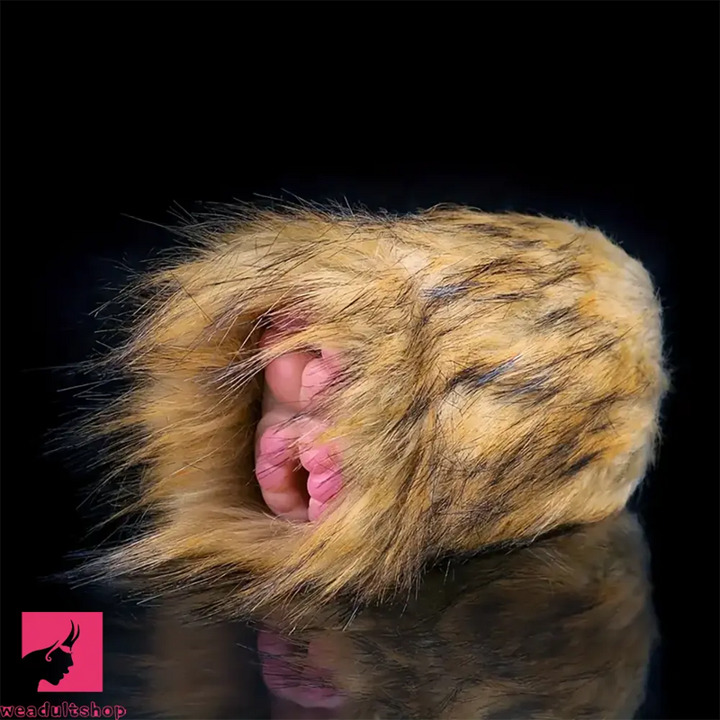 Dual Channel Monkey Fur Animal Pussy Toy With Removable Faux