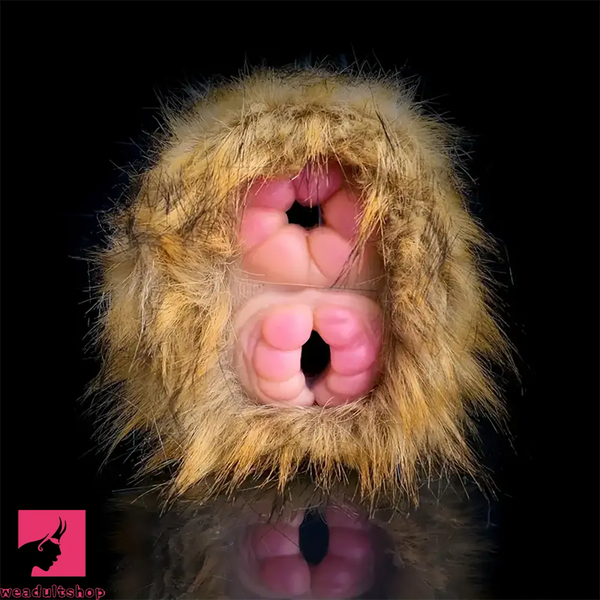 Dual Channel Monkey Fur Animal Pussy Toy With Removable Faux