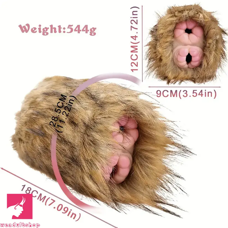 Dual Channel Monkey Fur Animal Pussy Toy With Removable Faux