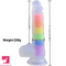 8.46in Silicone Rainbow Soft Realistic Big Crystal Clear Jelly Pleasure Dildo