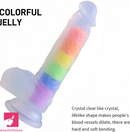 8.46in Silicone Rainbow Soft Realistic Big Crystal Clear Jelly Pleasure Dildo