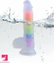 8.46in Silicone Rainbow Soft Realistic Big Crystal Clear Jelly Pleasure Dildo