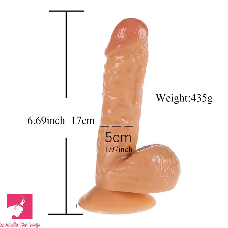 6.69in Small Real PVC Skin Dildo Female Masturbator Anal Sex Use