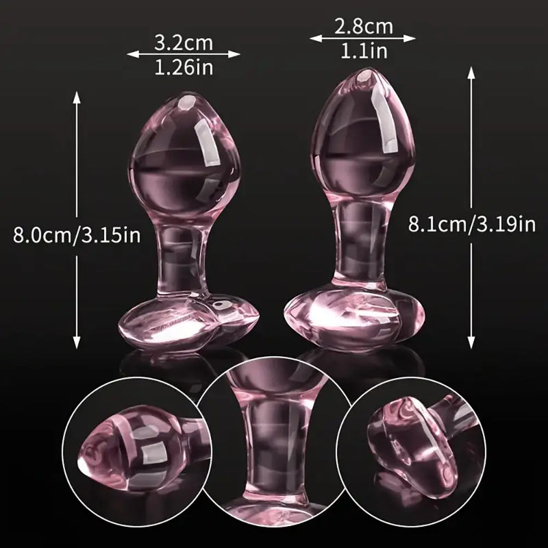 Crystal Mushroom Shape Butt Plug Glass Massage Bum Plug Sex Toy