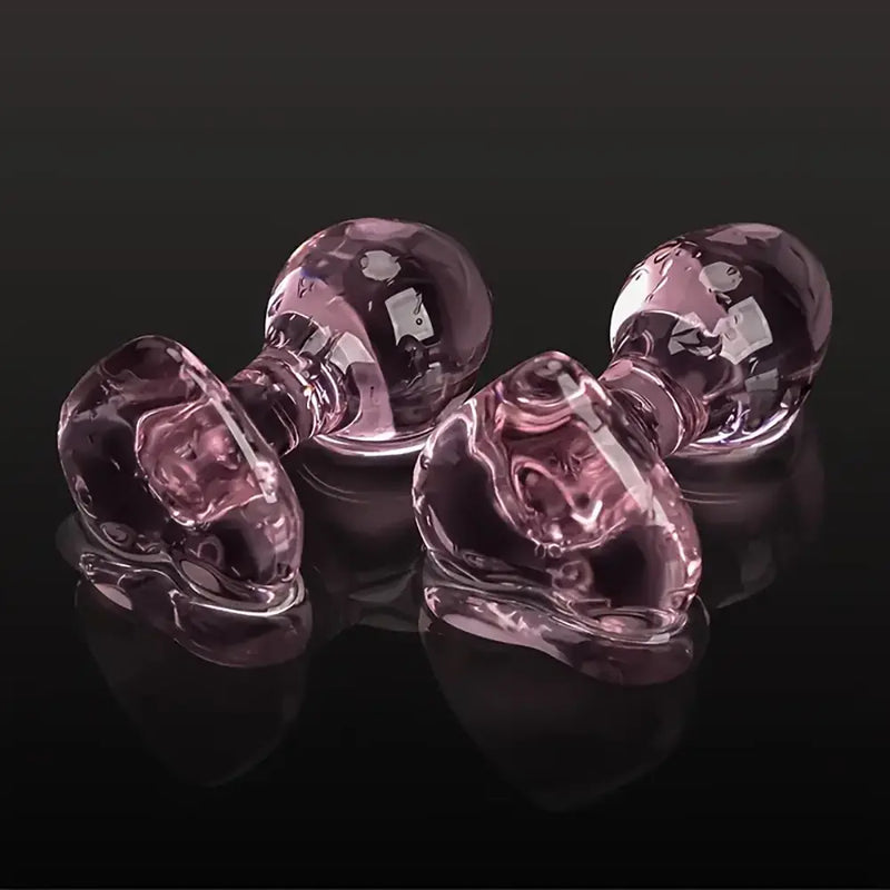 Crystal Mushroom Shape Butt Plug Glass Massage Bum Plug Sex Toy