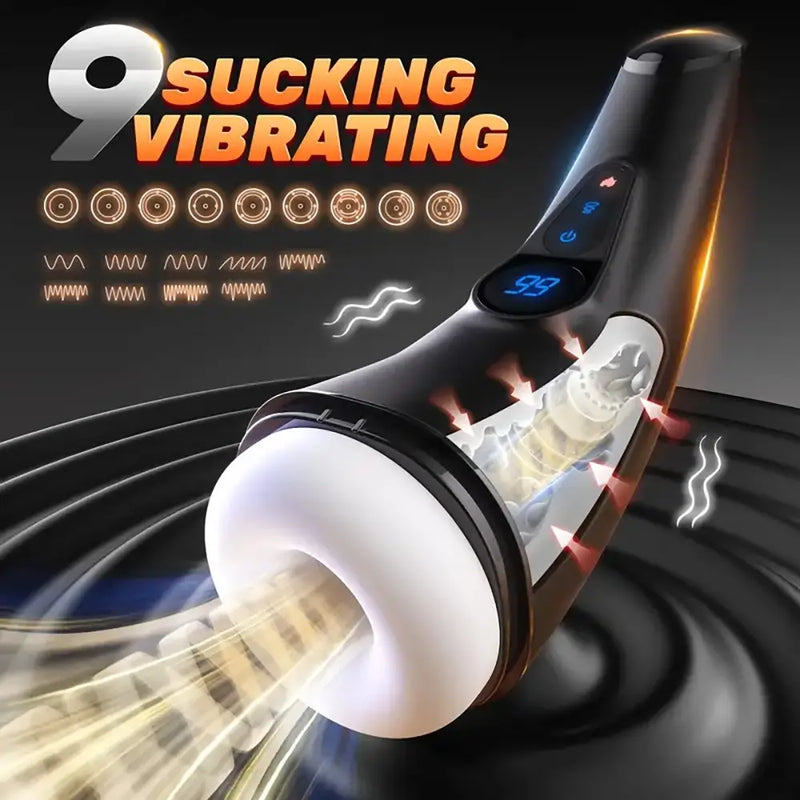 9 Sucking 9 Vibrating Modes 3D Sleeve Heating Auto Masturbator