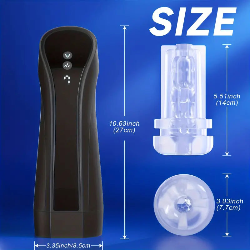 7 Sucking Vibrating Heating LCD Display Automatic Male Masturbator