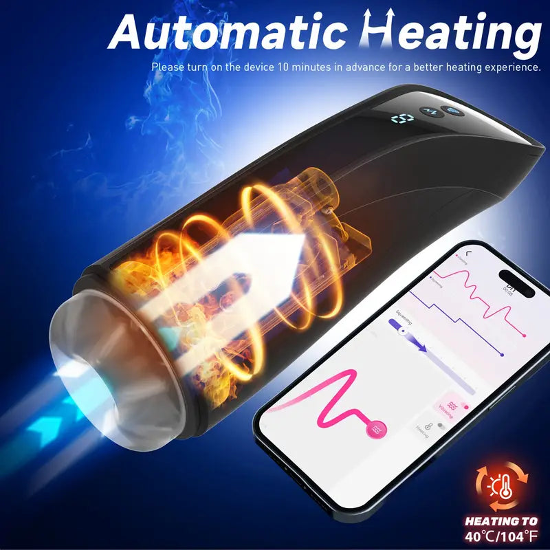 7 Sucking Vibrating Heating LCD Display Automatic Male Masturbator