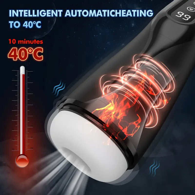 Sucking 9 Suction Vibration Heating Hands Free Auto Male Stroker