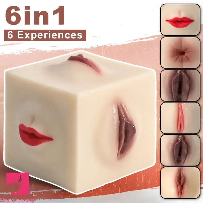 6 In 1 Real Pocket Pussy Dice Male Masturbator With Lifelike Design