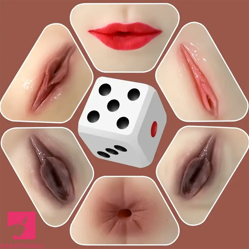 6 In 1 Real Pocket Pussy Dice Male Masturbator With Lifelike Design