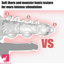 7.67in Monster Knots Clear Spiked TPE Dildo Manual Adult Love Toy