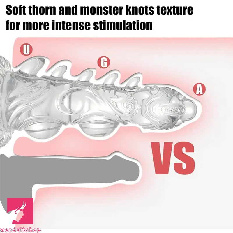 7.67in Monster Knots Clear Spiked TPE Dildo Manual Adult Love Toy