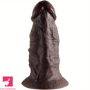 7.2in Realistic Anal Thick Ebony Silicone Lifelike Textured Penis Dildo