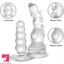 7.48in TPE Dual Heads Clear Knot Monster Spiked Dildo With Anal Beads