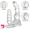 7.48in TPE Dual Heads Clear Knot Monster Spiked Dildo With Anal Beads