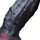 6.69in Realistic Silicone Soft Ebony Veins Cock Dildo With Suction Cup