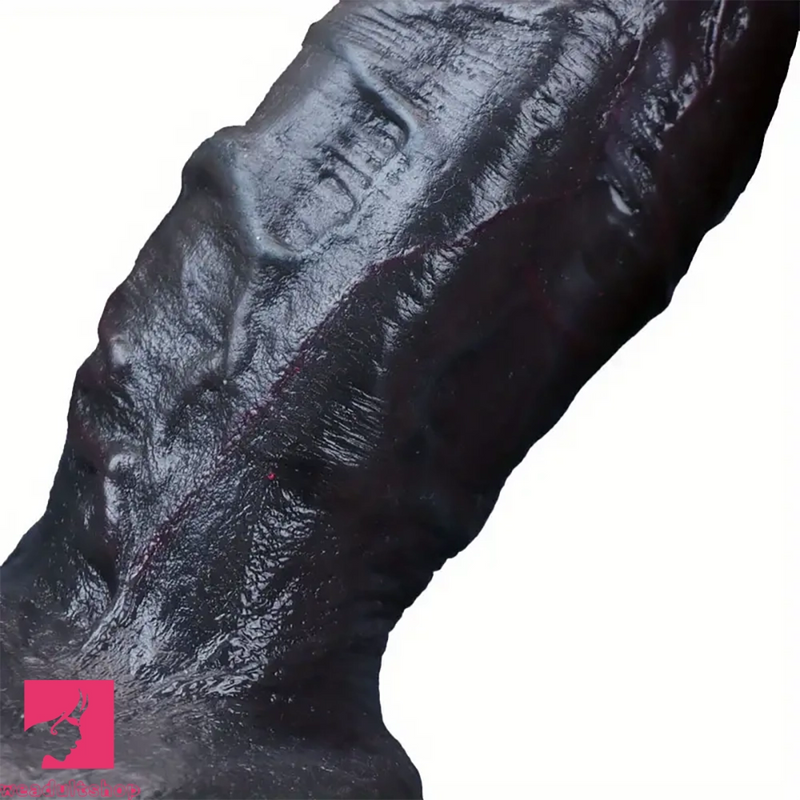 6.69in Realistic Silicone Soft Ebony Veins Cock Dildo With Suction Cup