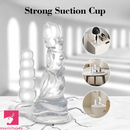 7.48in TPE Dual Heads Clear Knot Monster Spiked Dildo With Anal Beads