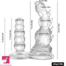 7.48in TPE Dual Heads Clear Knot Monster Spiked Dildo With Anal Beads