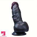 6.69in Realistic Silicone Soft Ebony Veins Cock Dildo With Suction Cup