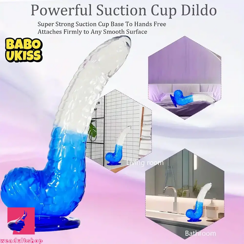 8.27in Soft Silicone Fantasy Gradient Jelly Dildo Masturbator Adult Toy