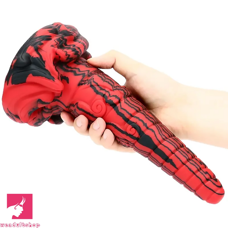 9.64in Large Silicone Unisex Red Tapered Soft Odd Anal Plug Dildo