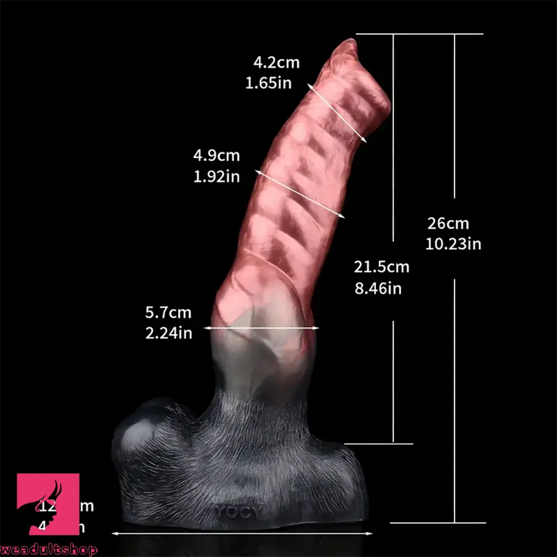 10.23in Large Wolf Fantasy Realistic Soft Silicone Knot-Like Dildo