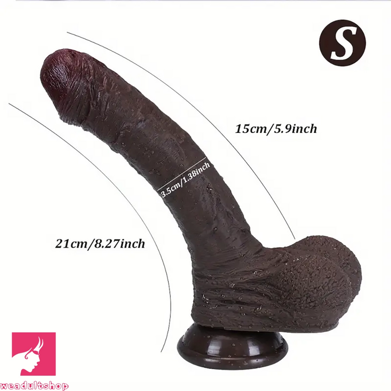 8.27in 10.24in Realistic Silicone Soft Uncut Dildo For Vaginal Female