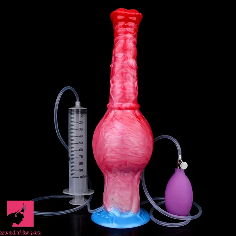 11.81in Realistic Horse Cock Inflatable Big Manual Pump Premium Dildo