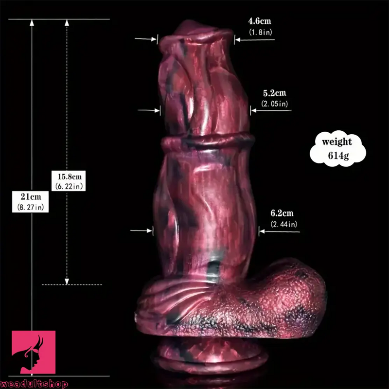 8.27in Realistic Horse Flexible Silicone Big Dildo Animal Penis Stroker