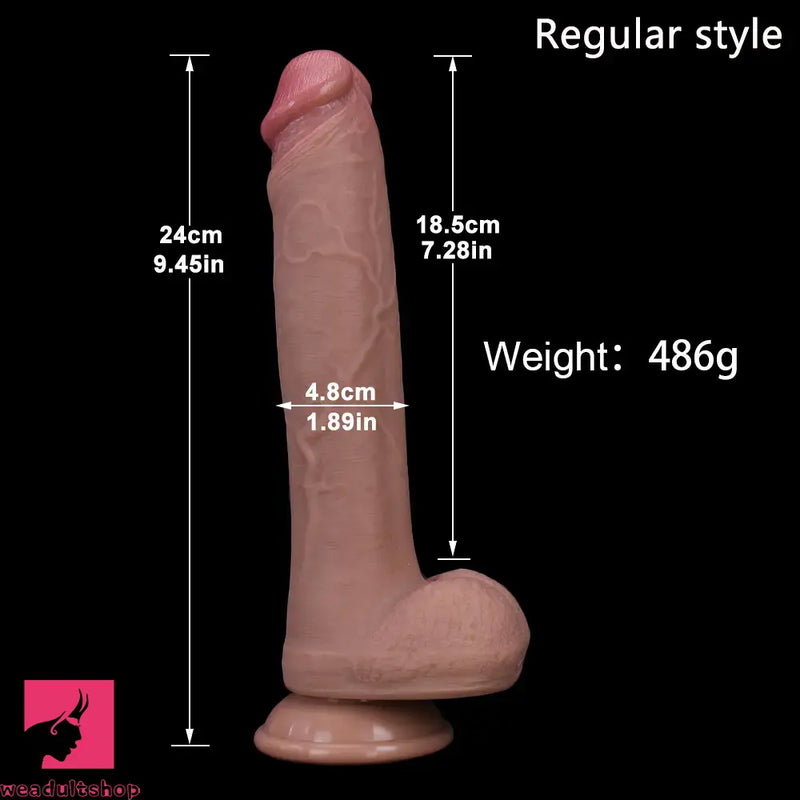 9.45in Realistic Silicone Soft Big Makeup Female Dildo With Veins