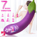 7.72in Eggplant G Spot Vibrator 7 Vibrating Modes Automatic Real Dildo