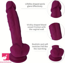 7.28in Lifelike Curved Beginner Dildo Toy For G-Spot Clit Masturbation