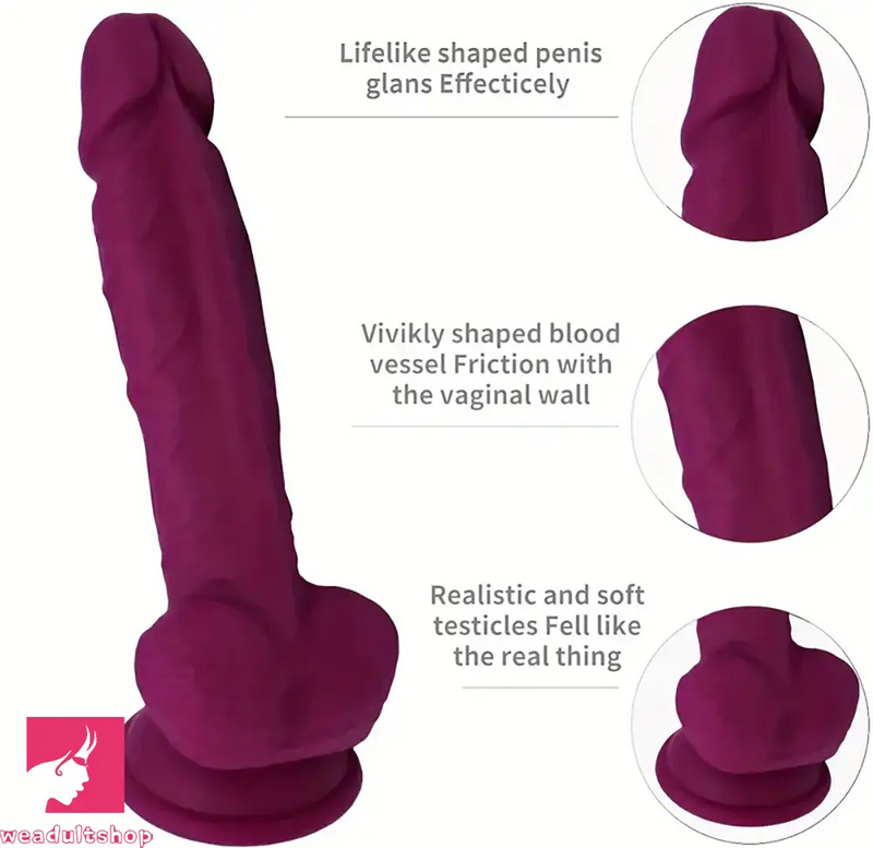 7.28in Lifelike Curved Beginner Dildo Toy For G-Spot Clit Masturbation