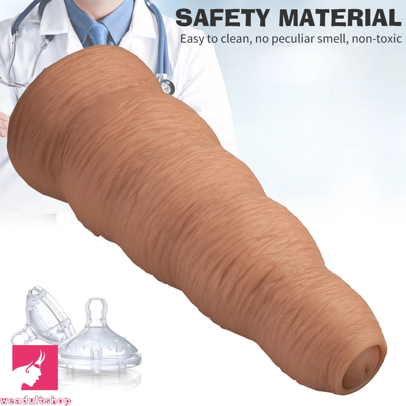 12.79in Huge Foreskin Anal G Spot Lifelike Wide Silicone Uncut Dildo