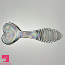 5.11in Glass Spiral Sharp Head Dildo With Heart Base Love Adult Toy