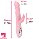 10.24in Thrusting Vibrating Heating Big Dildo With Tongue Licking Toy