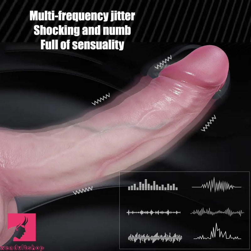 8.86in Realistic Giant Dildo Soft Silicone Heating Vibrating Big Penis