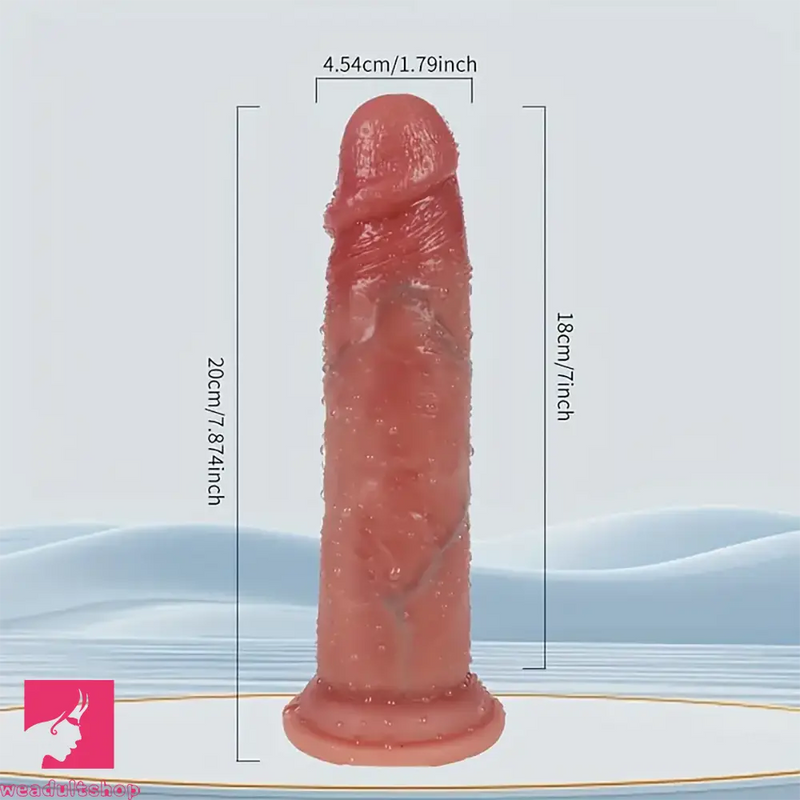 7.87in Soft Silicone Dildo With Sliding Skin For G-spot Vaginal Anal Love