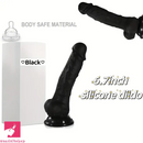 6.9in Realistic Skin-Feel Silicone Black Personal Massager Dildo