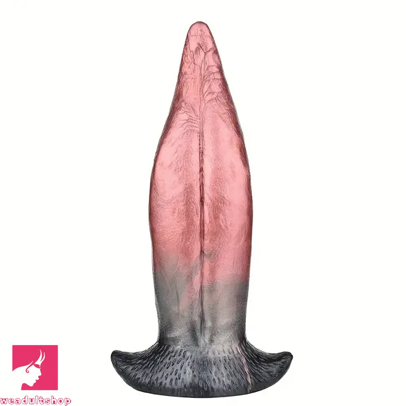 8.26in Liquid Silicone Tongue Fantasy Big Soft Unisex Dildo Anal Plug