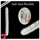 11.6in Realistic Dual-Headed Penetration Clear Soft Big Women Dildo