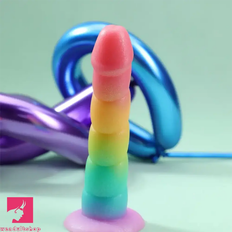 6.7in Liquid Silicone Rainbow Soft Dildo For Intense Pleasure Masturbator