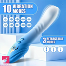 8.66in Thrusting Vibrating Automatic Big Silicone Soft Pleasure Dildo